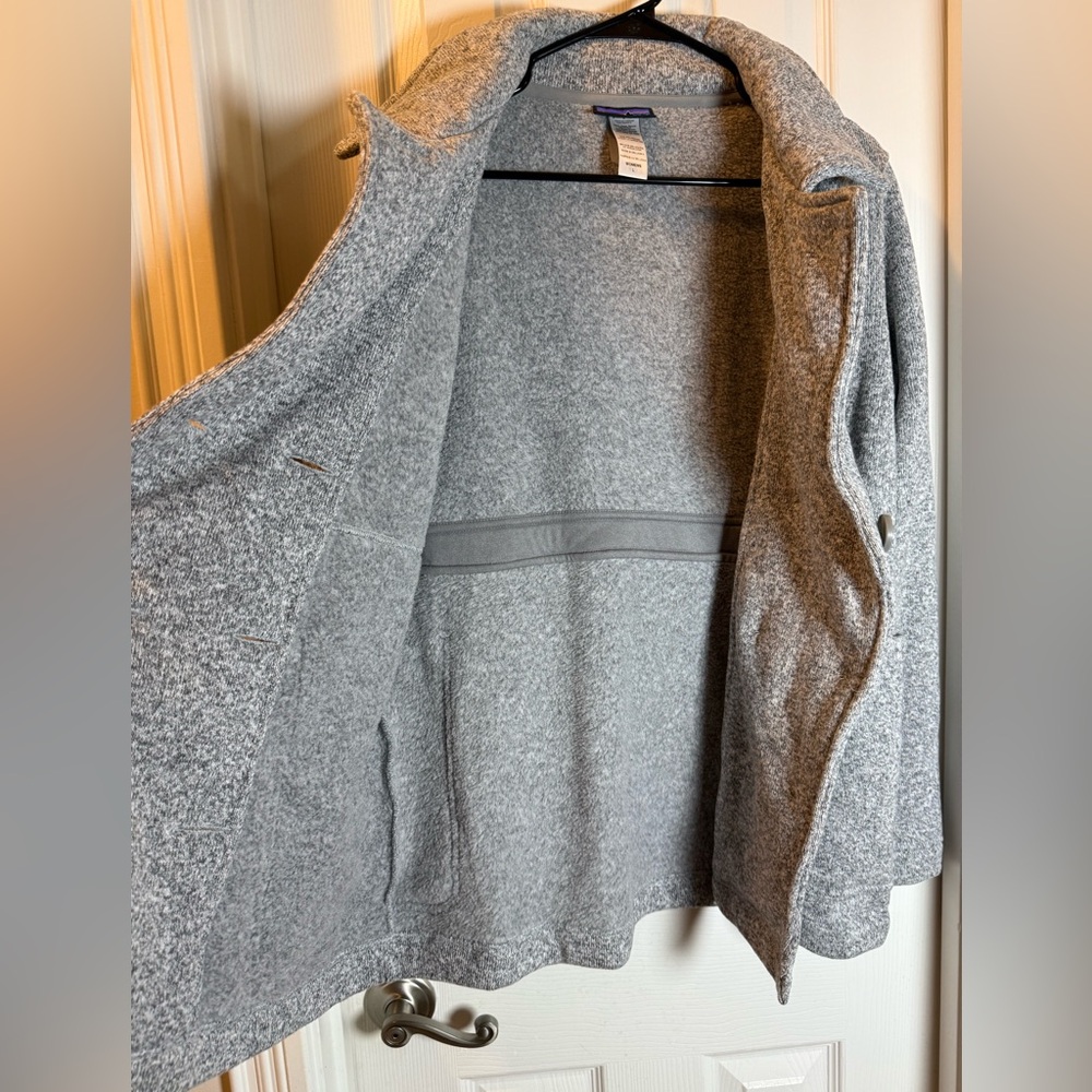 Patagonia Womens Better Sweater Gray Double Breasted Peacoat Jacket Size Large - Picture 8 of 12